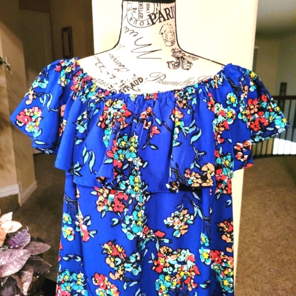 Women's Off The Shoulder Ruffle Floral Dress